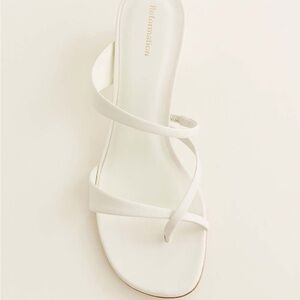 Reformation White Cross-Strap Sandals